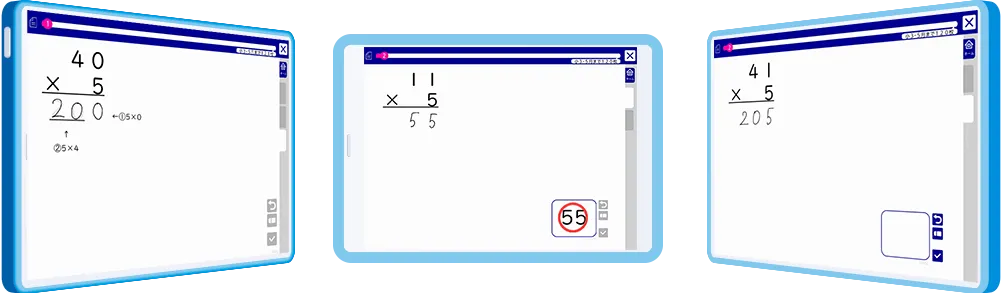 DOJOの算数のタブレット画面